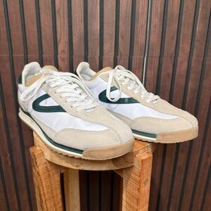 Tretorn Rawlins Sneakers 8.5M Cream Green Retro Court Leather Suede
